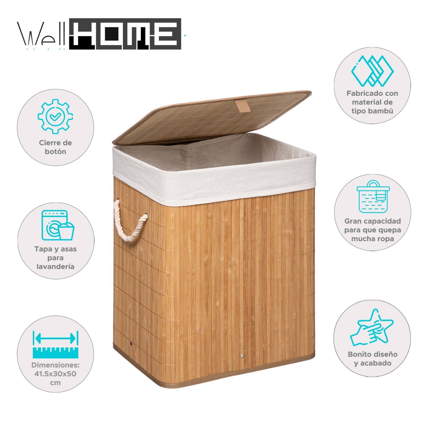 Wellhome - Cesta Para Colada De Bambú Natural_1