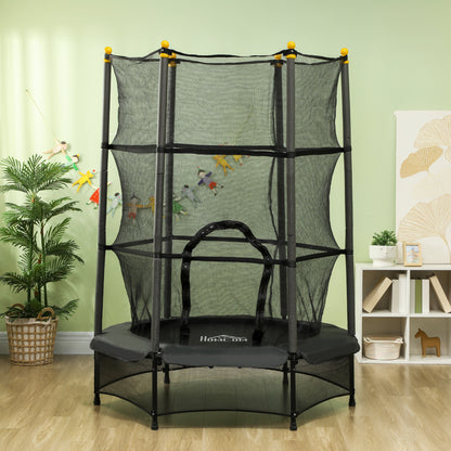 Homcom Cama Elástica Infantil Ø140 Cm Con Red De Seguridad Negro_1