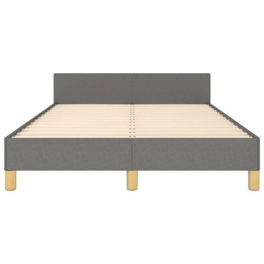 Estructura De Cama Con Cabecero De Tela Gris Oscuro 120x200 Cm / Vetonek_0