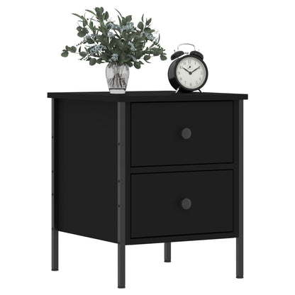 Mesita De Noche Madera De Ingeniería Negro 40x42x50 Cm_1