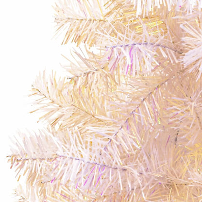Vidaxl Árbol Navidad Artificial Puntas Iridiscentes Pvc Blanco 150 Cm_1