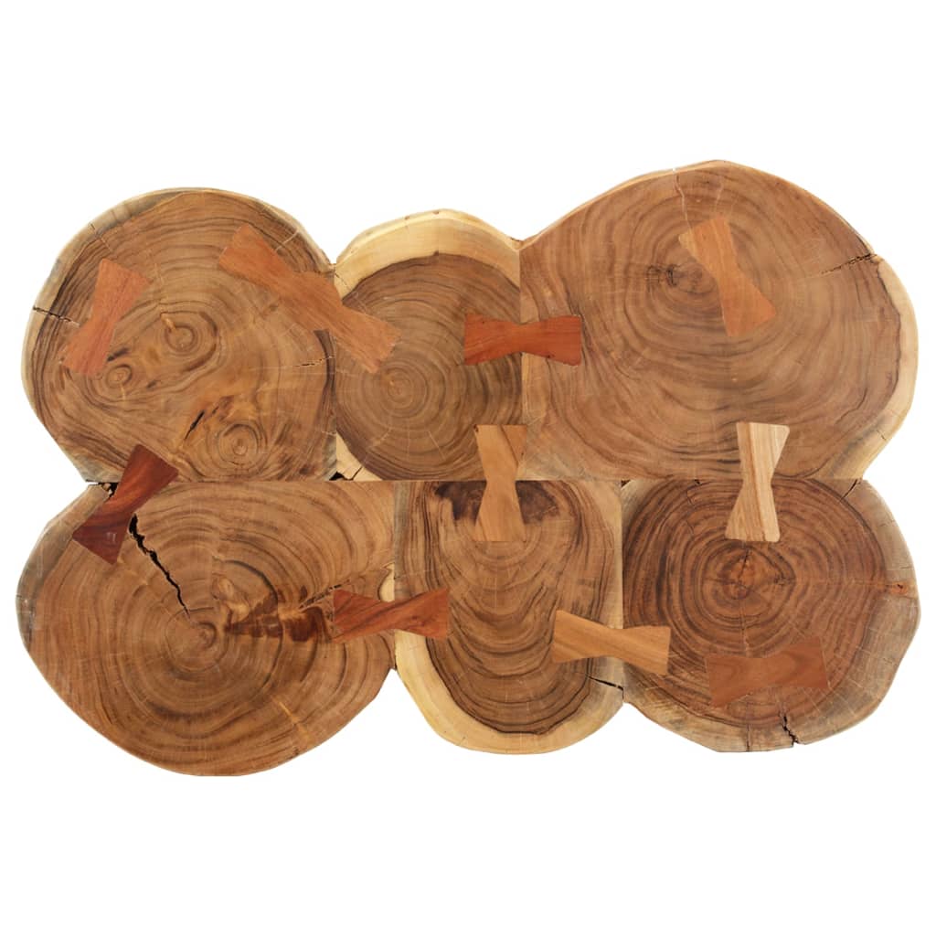 Mesa De Centro 6 Troncos Madera Maciza Acacia 36 Cm_1