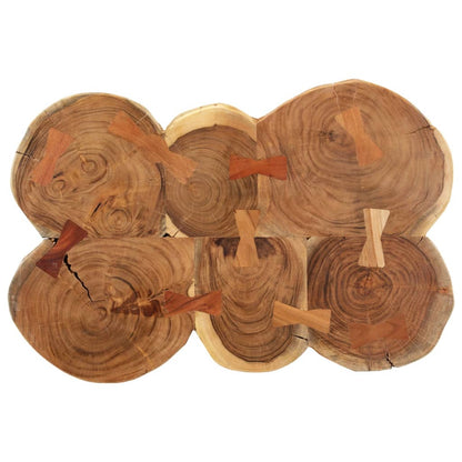 Mesa De Centro 6 Troncos Madera Maciza Acacia 36 Cm_1