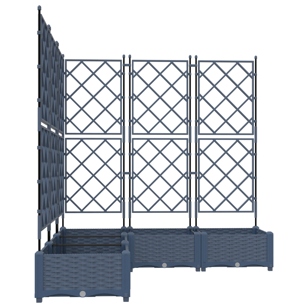 Vidaxl Maceta De Jardín Con Enrejado 5 Pcs Gris 120 X 120 X 125.5 Cm_4