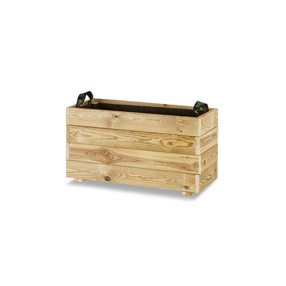 Jardinera Rectangular De Madera Tratada 70x30x40 Cm Ghio Hortalia_0