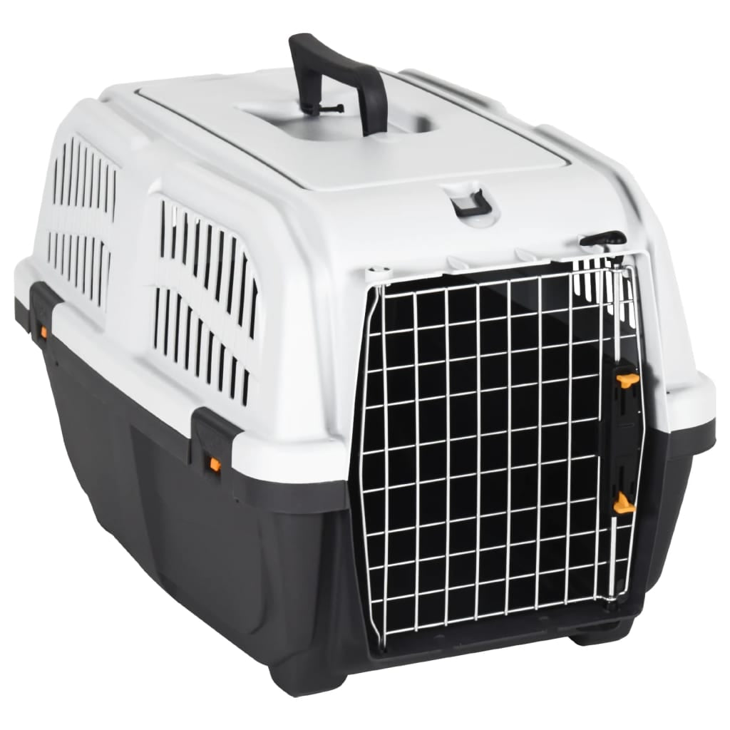 Vidaxl Transportín De Mascotas Puerta Metal Polipropileno 60x40x39 Cm_1