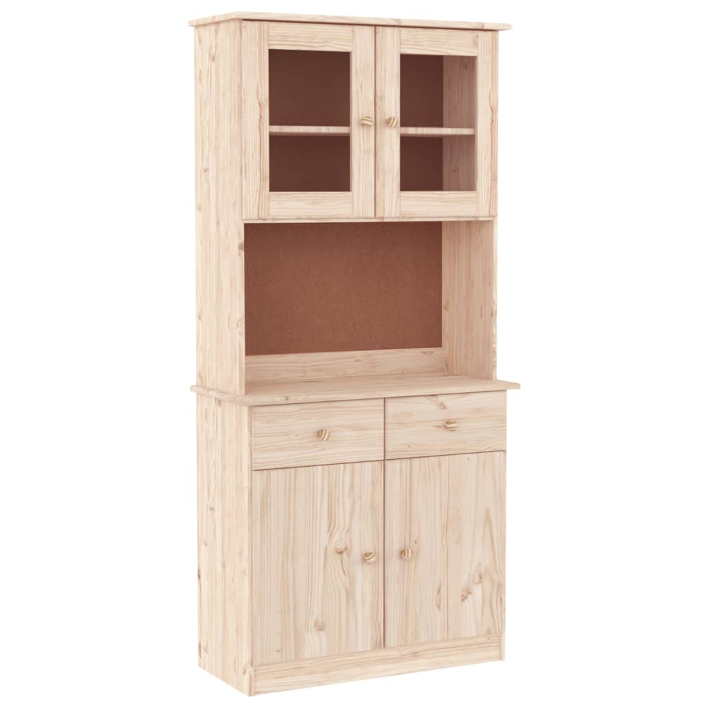 Aparador Alto Alta Madera Maciza De Pino 77x35x165 Cm_1
