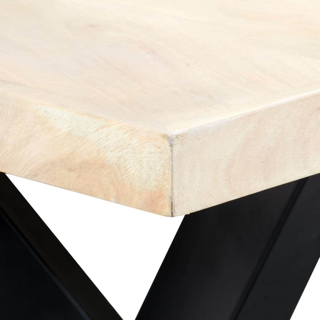 Mesa De Comedor Blanca 180x90x75 Cm Madera Maciza De Mango_2