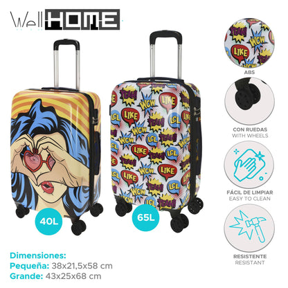 Well Home Juego De 2 Maletas Abs Trolley De 20'' Y 24''
