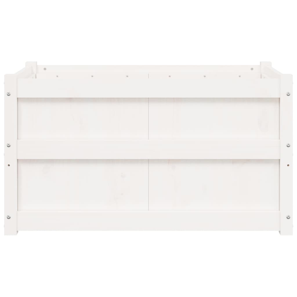 Jardinera De Madera Maciza De Pino Blanca 90x50x50 Cm_4