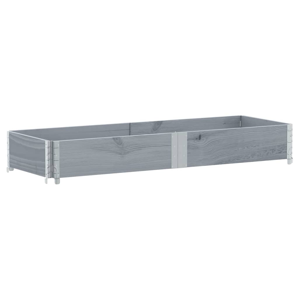 Jardinera De Madera Maciza De Pino Gris 150x50 Cm_4