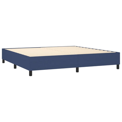 Cama Box Spring Colchón Y Luces Led Tela Azul 200x200 Cm / Vetonek_3