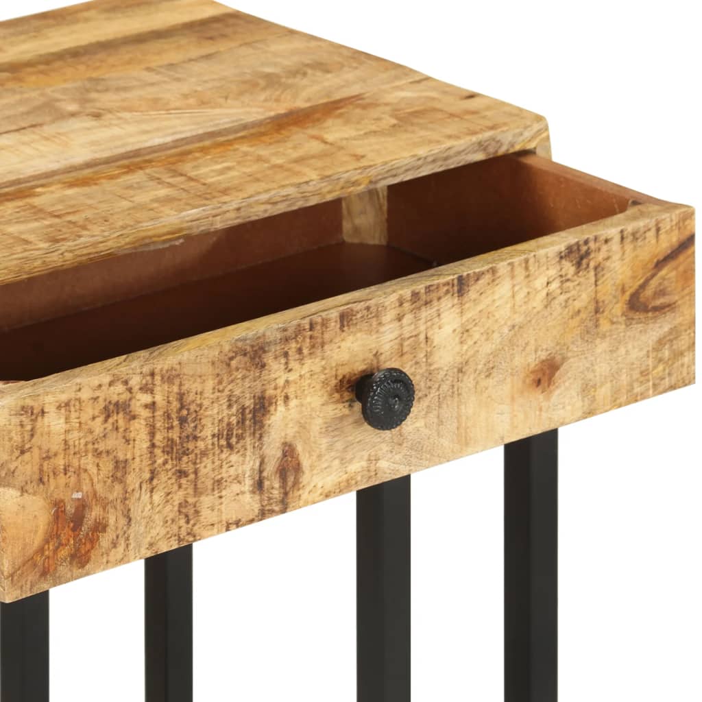Mesa Auxiliar Forma De U Madera Maciza De Mango 45x30x61 Cm_3
