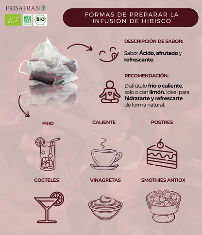 Infusión De Hibisco En Pirámides Ecológica | Frisafran 30 Uds_4