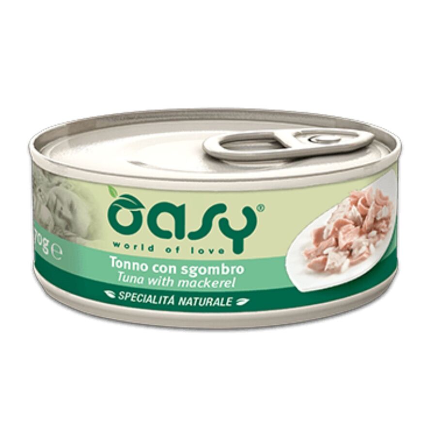 24 Latas De Comida Oasy Para Gato De Atun Y Caballa (24x70g)_0