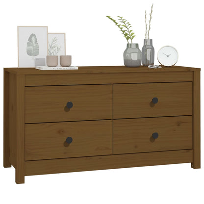 Armario Auxiliar Madera Maciza De Pino Marrón Miel 100x40x54 Cm / Vetonek_5