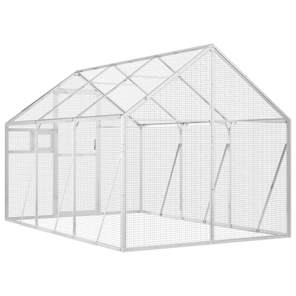 Vidaxl Pajarera De Aluminio Color Plateado 1,79x3x1,85 M_4