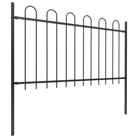 Valla De Jardín Con Puntas De Aro Acero Negro 15,3x1 M / Vetonek_0