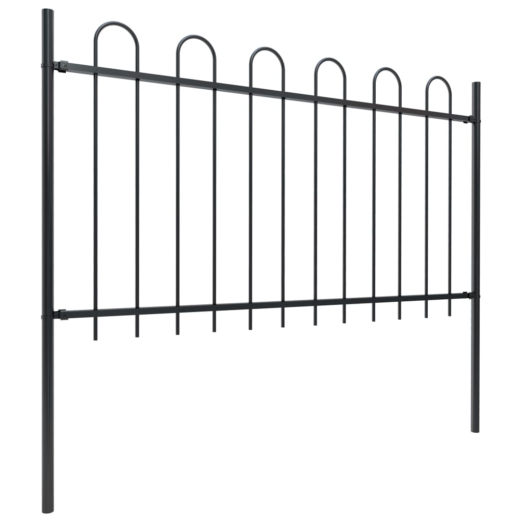 Valla De Jardín Con Puntas De Aro Acero Negro 6,8x1 M / Vetonek_1