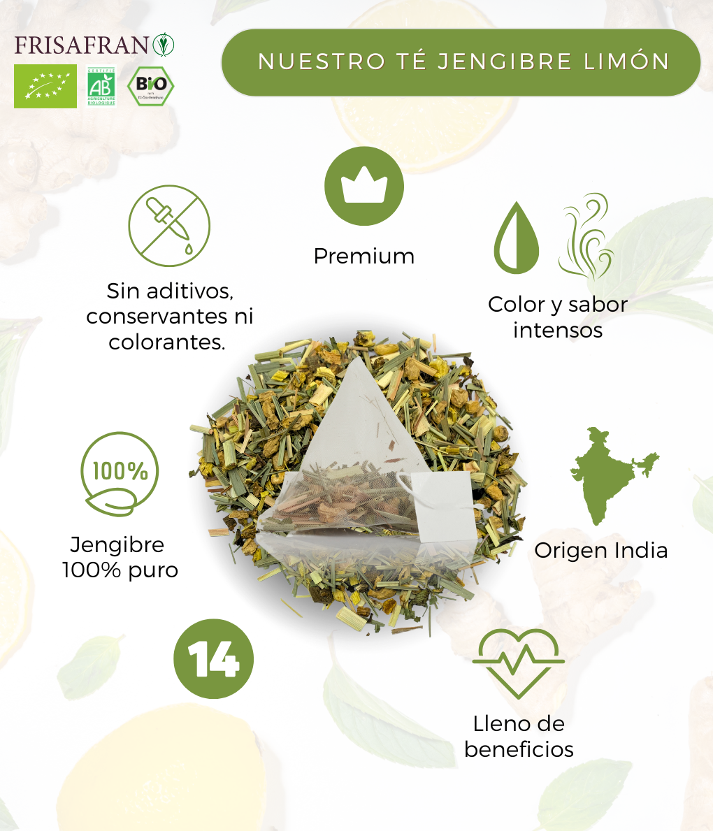 Infusión De Jengibre-limón |pirámides | Calidad | Frisafran 30 Uds_3