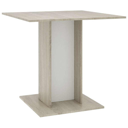 Mesa De Comedor Madera Contrachapada Blanco Roble 80x80x75 Cm_0