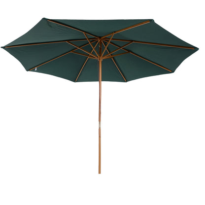 Outsunny Sombrilla Parasol Verde Diámetro 3m Madera Terraza Jardín Piscina_4
