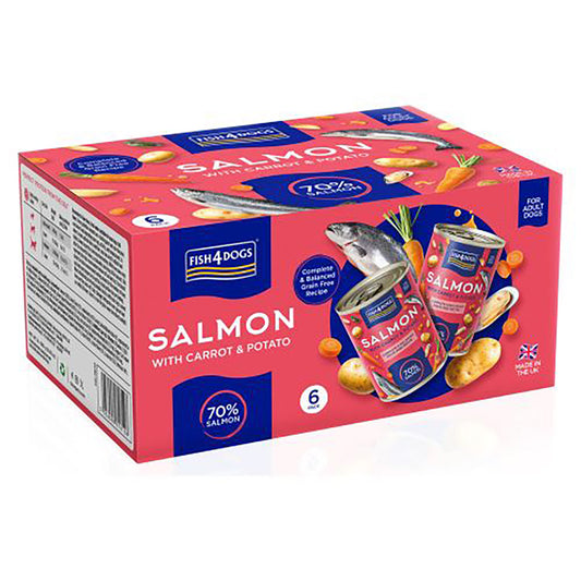 Fish4dogs Comida Húmeda Para Perro – Salmón, Zanahoria Y Patata 395 G (pack De 6)_0