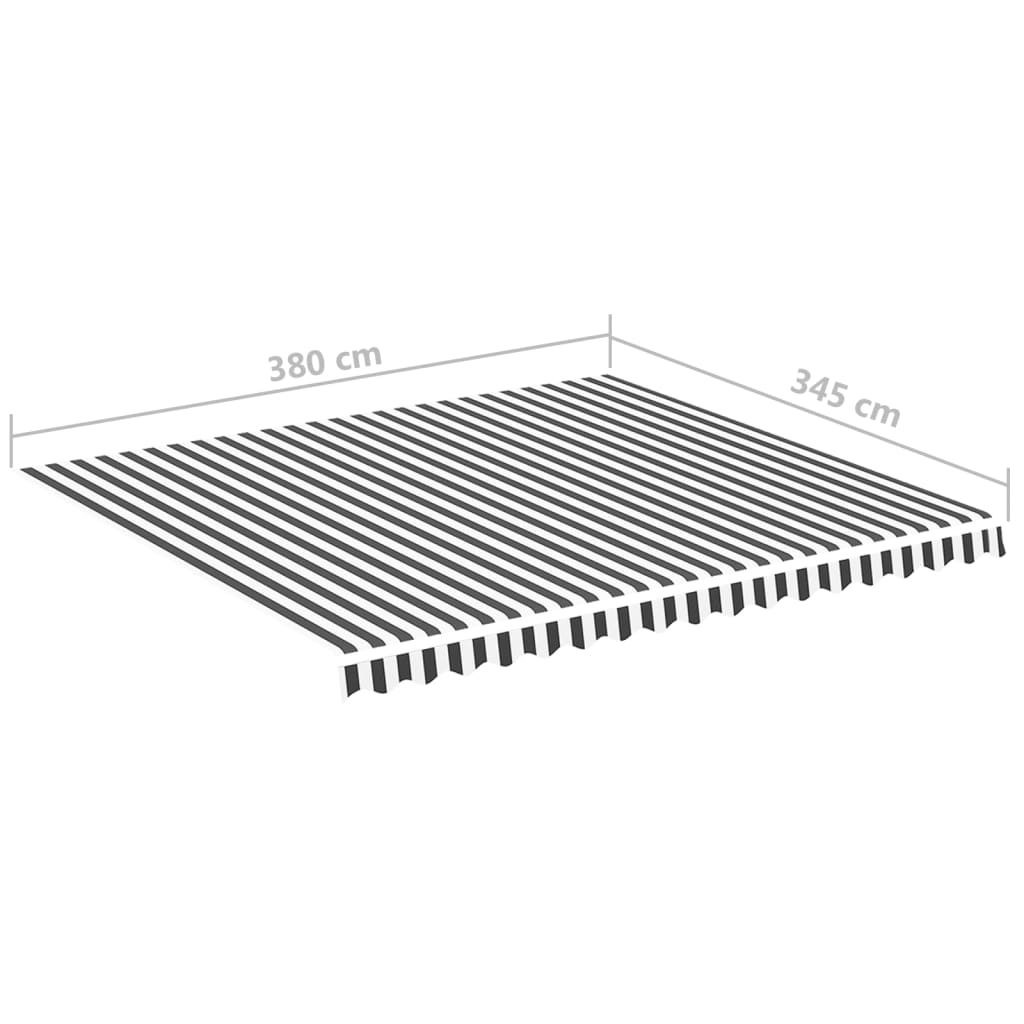 Tela De Repuesto Para Toldo Gris Antracita Y Blanco 4x3,5 M Poliéster_5