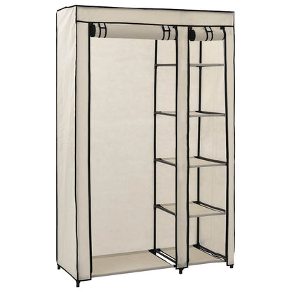 Armario Plegable De Tela Color Crema 110x45x175 Cm_2