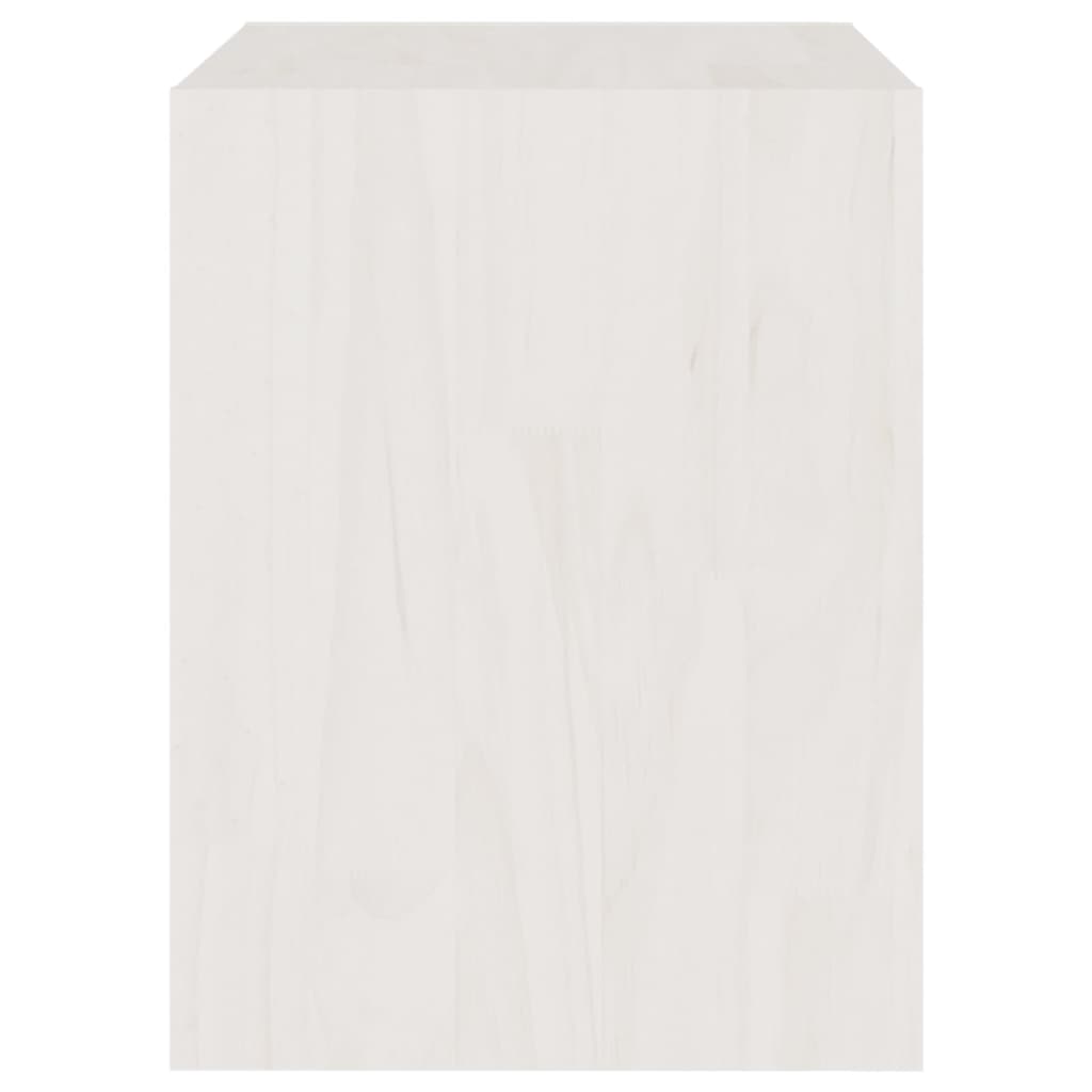 Mesitas De Noche 2 Uds Madera Maciza Pino Blanco 40x30,5x40 Cm_4