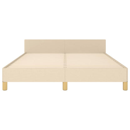 Estructura De Cama Con Cabecero De Tela Color Crema 140x190 Cm / Vetonek_5