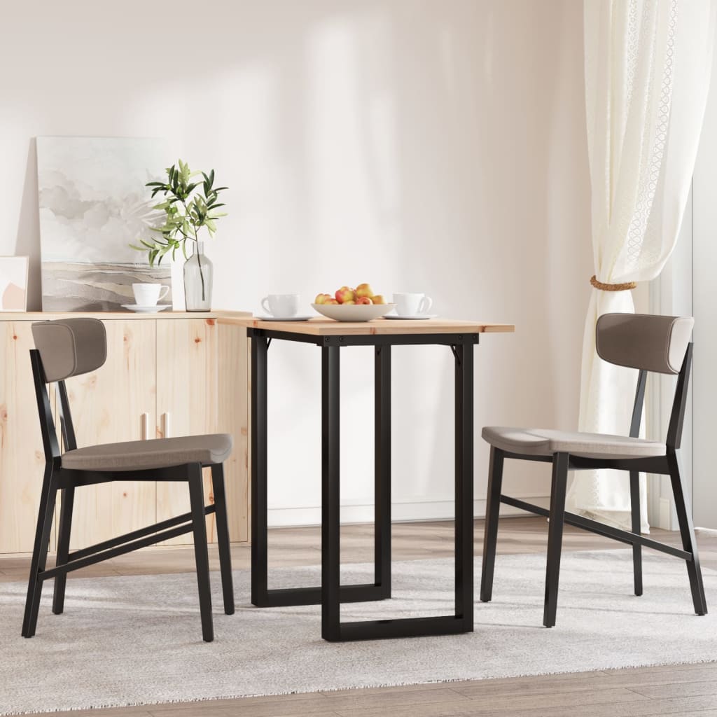 Mesa De Comedor Marco O Madera Maciza Pino Y Acero 80x50x75,5cm_1