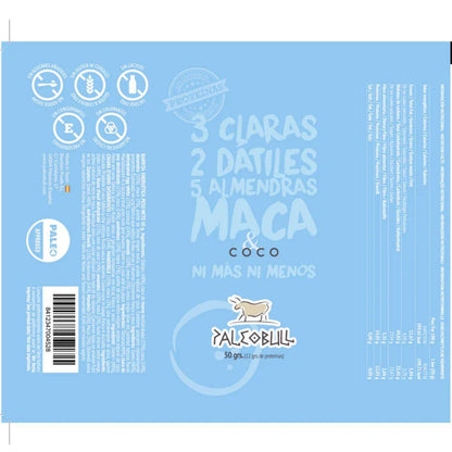Barrita energética dátiles, almendras,  Maca y coco PaleoBull, 50 g