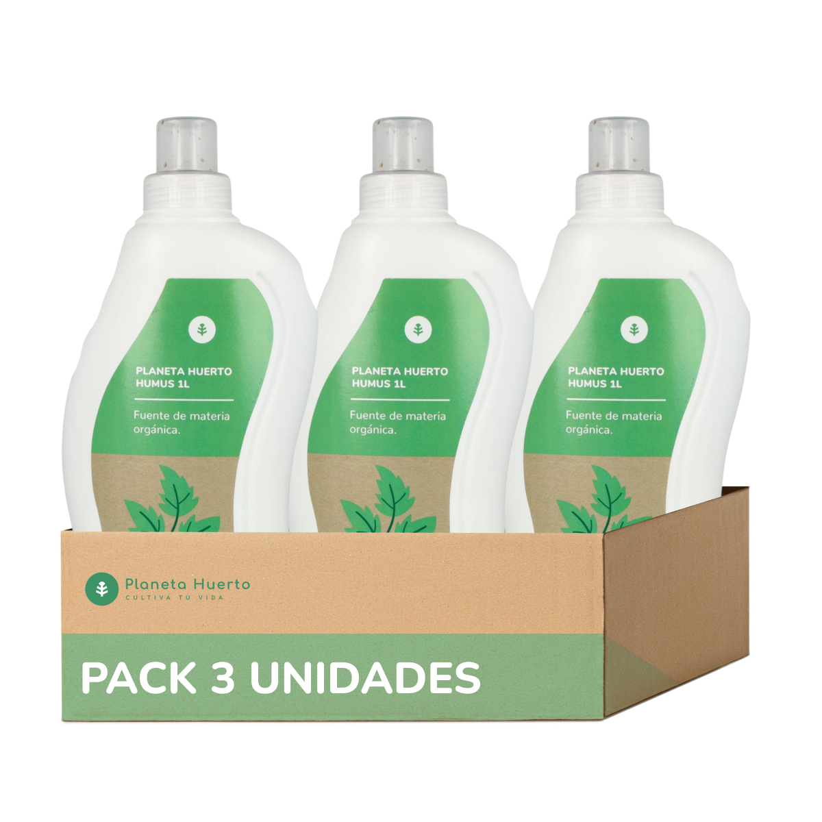 Pack 3 x Humus Líquido Natural Planeta Huerto 1 Litro
