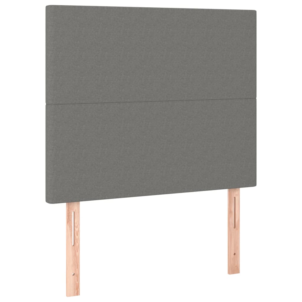 Estructura De Cama Con Cabecero De Tela Gris Oscuro 90x200 Cm / Vetonek_2