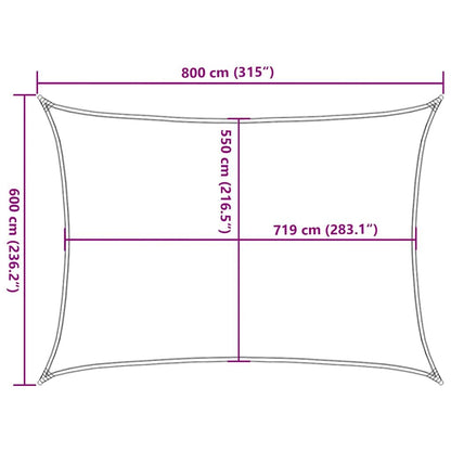 Vidaxl Toldo De Vela Hdpe Rojo 160 G/m² 6x8 M_2