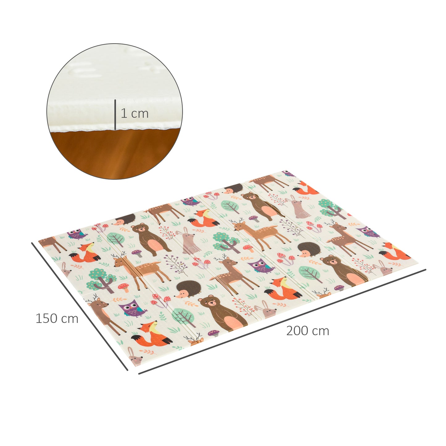 Homcom Alfombra Infantil Plegable Reversible Para Bebé Niños Pequeños 2 Caras_2