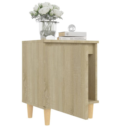 Mesitas De Noche 2 Uds Con Patas Madera Roble Sonoma 40x30x50cm_2