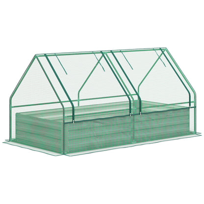 Outsunny Jardinera Exterior Grande De Acero Galvanizado Con Mini Invernadero_0