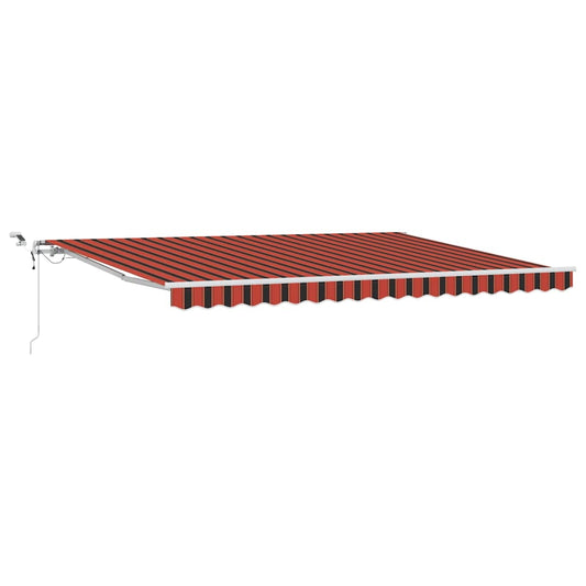 Toldo Retráctil Naranja Y Marrón 450 X 350 Cm Poliéster_0