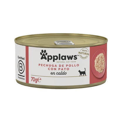 Applaws Cat Lata Pollo y pato 70 g Comida húmeda para gatos natural grain free