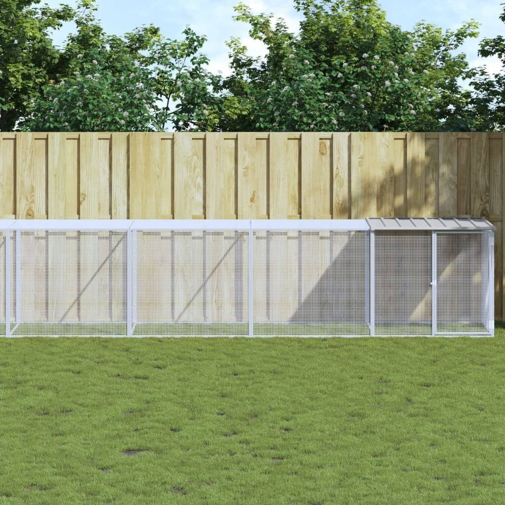 Vidaxl Gallinero Con Techo Acero Galvanizado Gris Claro 1003x98x90 Cm_1