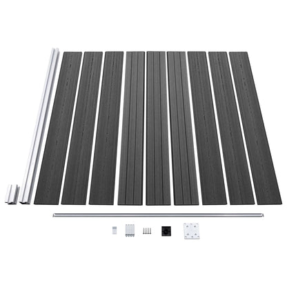 Set De Paneles De Valla Wpc Negro 446x(105-186) Cm / Vetonek_2