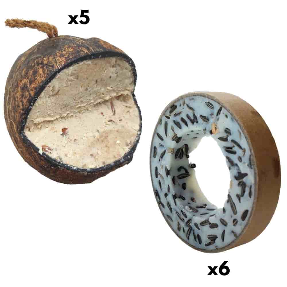 Comida Para Pájaros Silvestres: Set De Anillos Y Cocos Clásicos_0