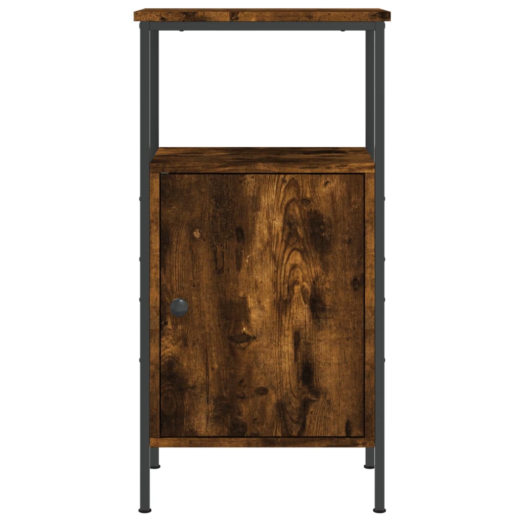 Mesita De Noche Madera De Ingeniería Roble Ahumado 41x31x80 Cm_3