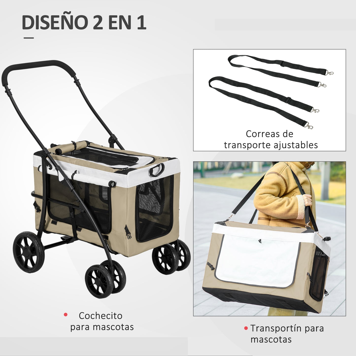 Pawhut Carrito Para Perros 4 En 1_4