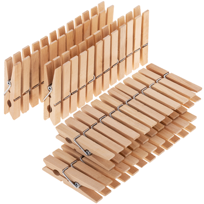 Pack De 48 Unidades Pinza De Madera Para Colgar Ropa 7 Cm_0