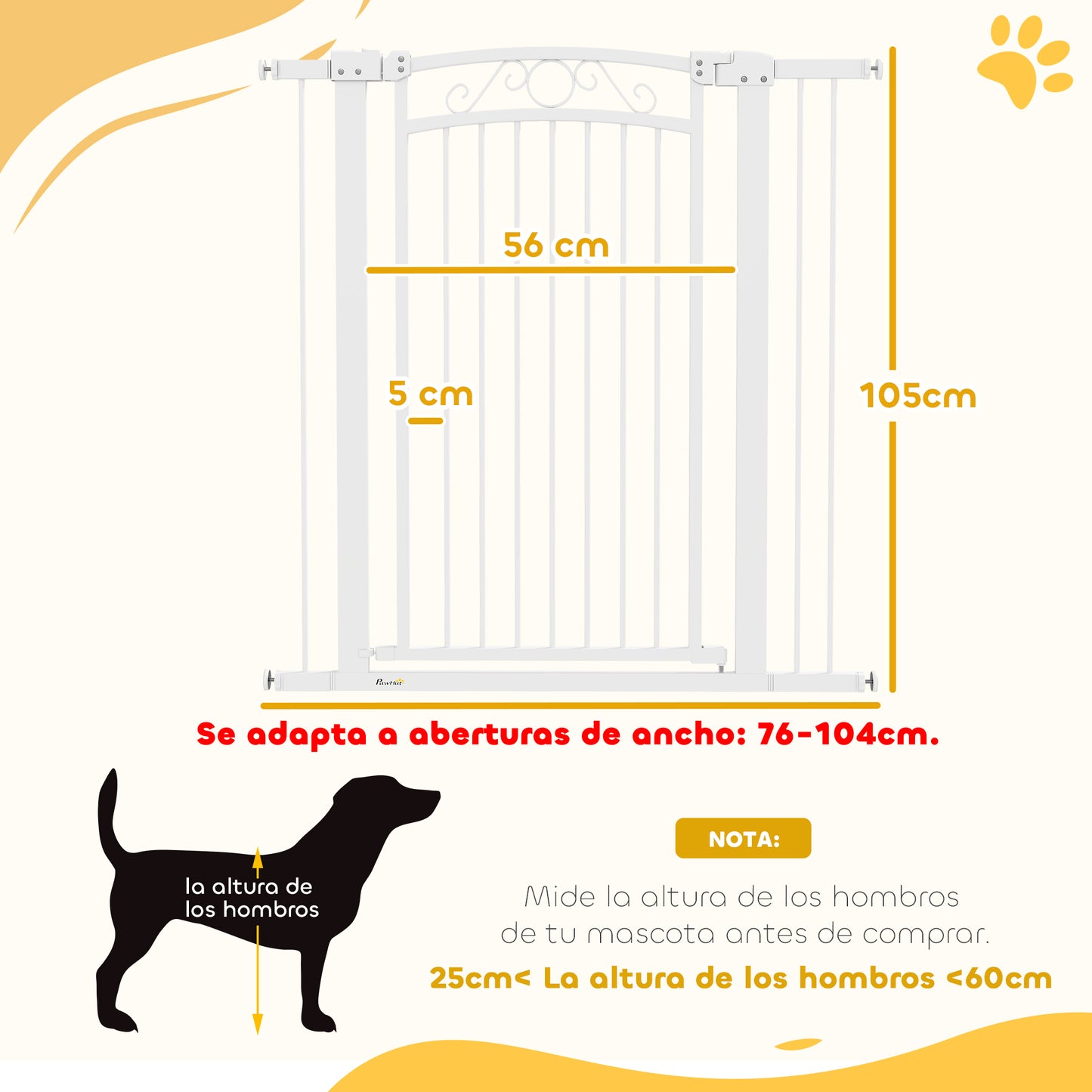 Pawhut Barrera Para Perros Con Cierre Automático_2