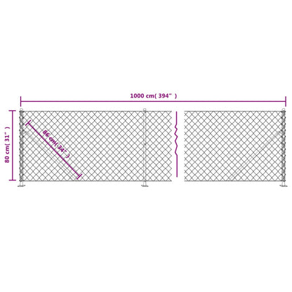 Cerca De Alambre Con Brida Gris Antracita 0,8x10 M / Vetonek_2