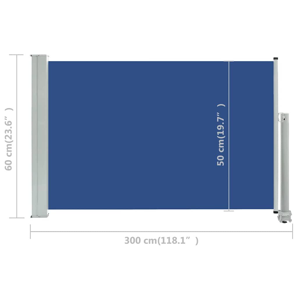 Vidaxl Toldo Lateral Retráctil De Jardín Azul 60x300 Cm_2